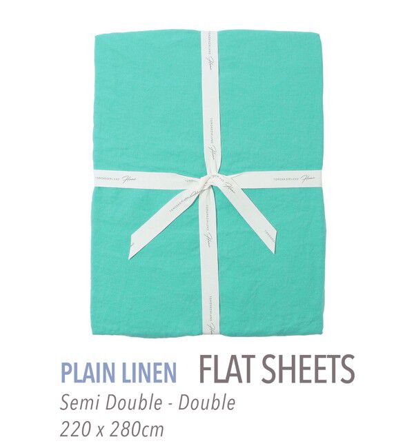 TOMORROWLAND HOME「プレーンリネン フラットシーツ（セミダブル～ダブル）」|その他|57 グリーン