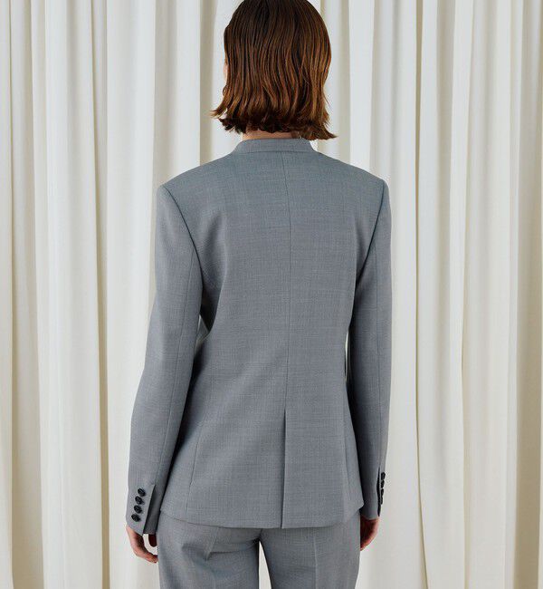 DES PRES「ポリエステルウールバラシャ Vカラージャケット」|ノーカラージャケット|