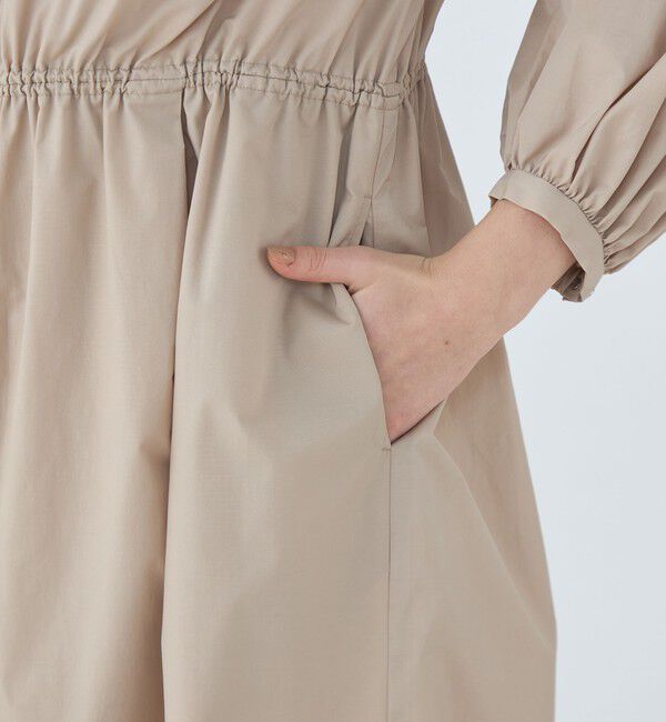 Ballsey「ライトタフタ ジップアップロングコート」|ノーカラーコート|