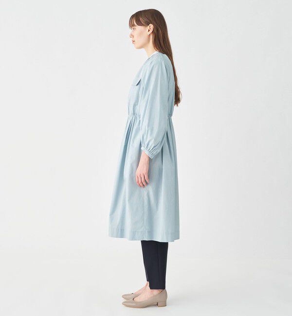 Ballsey「ライトタフタ ジップアップロングコート」|ノーカラーコート|