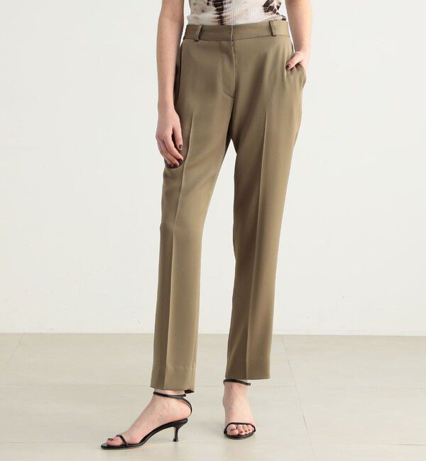 BACCA「ジョーゼットサテン ストレートパンツ」|スラックス|