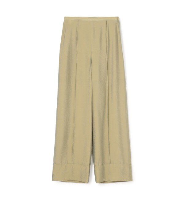 BACCA「オーガンジーレーヨン ワイドパンツ」|チノ|53 グリーン