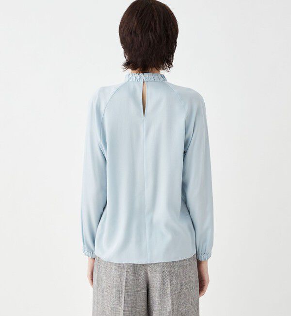TOMORROWLAND collection「ウォッシャブルサテン スタンドギャザーカラーブラウス」|シャツ・ブラウス|