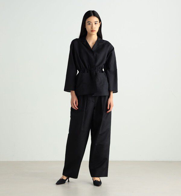 BACCA「ウォッシャーシルク ギャザードジャケット」|シャツ・ブラウス|