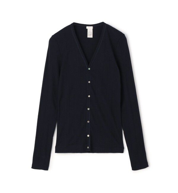 GALERIE VIE「コットンランダムリブ Vネックカーディガン」|カーディガン|69 ネイビー