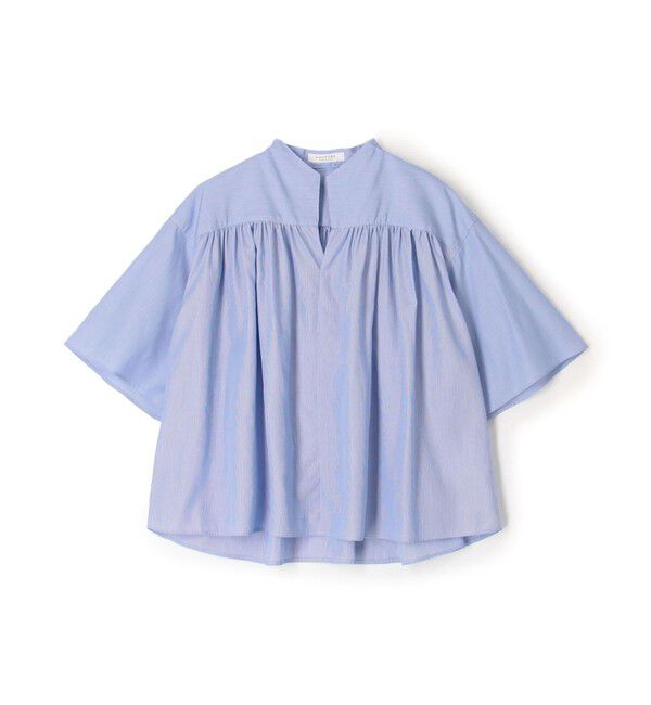 MACPHEE「コットンブロード ギャザーブラウス」|シャツ・ブラウス|63 ライトブルー