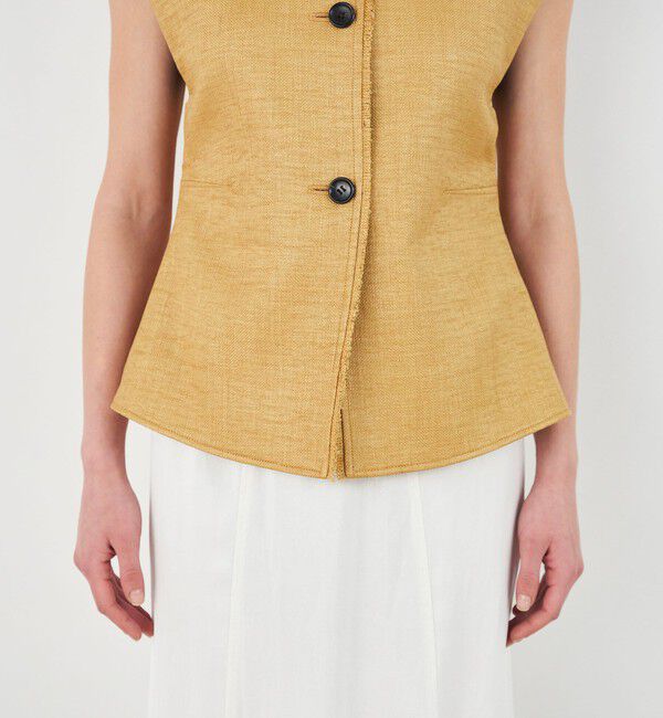 DES PRES「ナイロンコットンラフィア クルーネックジレ」|ベスト・ジレ|