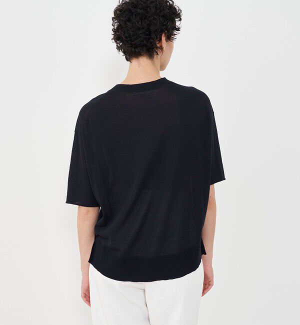 GALERIE VIE「クレープコットン ハーフスリーブプルオーバー」|ニット・セーター|