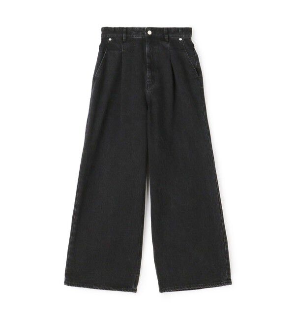 MACPHEE「コットンデニム タックワイドパンツ」|デニム|19 ブラック