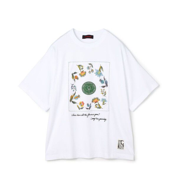 CABaN「CABaN スビンコットン フラワーサークルプリントＴシャツ」|Tシャツ・カットソー|12 ホワイト系