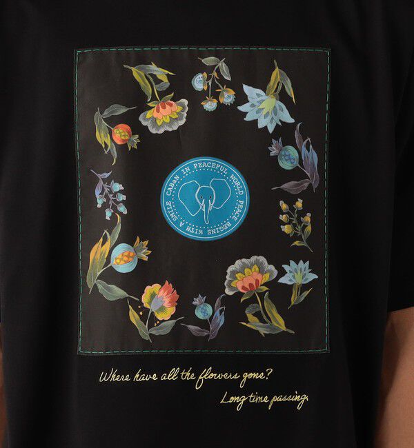 CABaN「CABaN スビンコットン フラワーサークルプリントＴシャツ」|Tシャツ・カットソー|