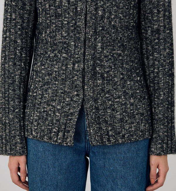 DES PRES「アルパカミックススラブ クルーネック ニットジャケット」|ブルゾン・スタジャン|