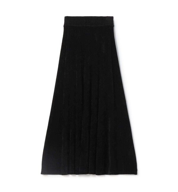 DES PRES「エアーシェニール フレアマキシスカート」|フレア|19 ブラック