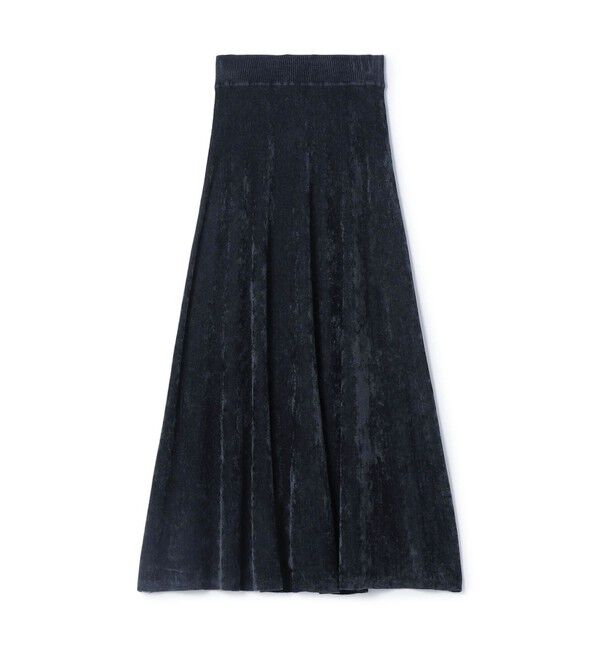 DES PRES「エアーシェニール フレアマキシスカート」|フレア|59 ダークグリーン