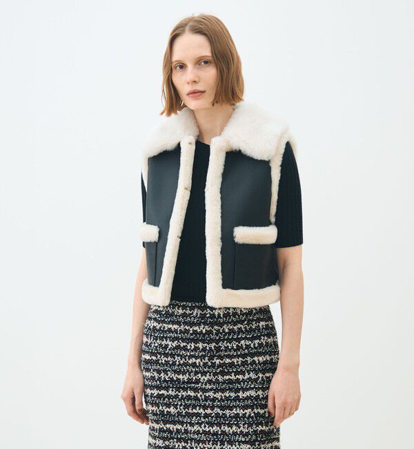 TOMORROWLAND collection「ナッパランムートン リムーバルカラージレ」|ダウンベスト・ベスト|