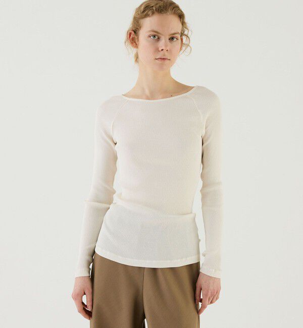 GALERIE VIE「コットンシルクリブ ラウンドネックプルオーバー」|Tシャツ・カットソー|