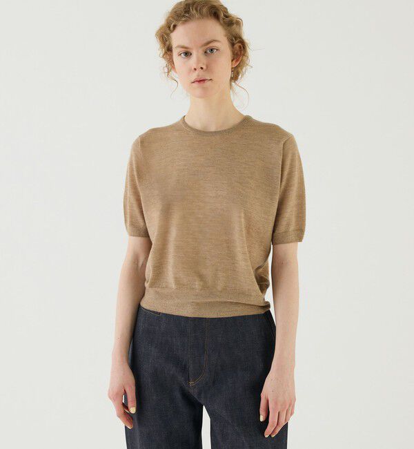 GALERIE VIE「ウーステッドカシミヤ ハーフスリーブプルオーバー」|ニット・セーター|