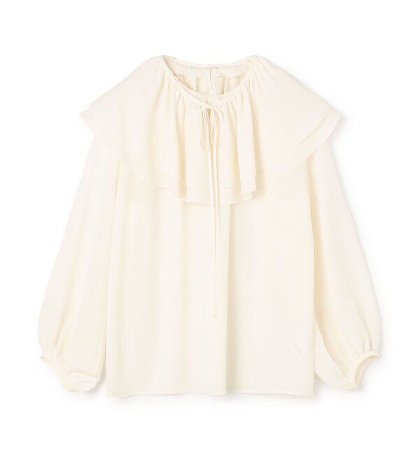 Ballsey「シアートロ ラッフルカラーブラウス」|シャツ・ブラウス|11 ホワイト