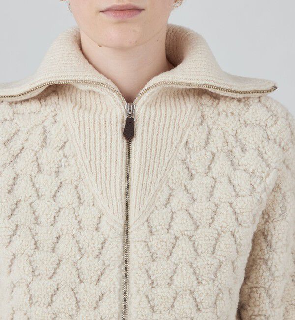 MACPHEE「ループジャカード ジップアップカーディガン」|カーディガン|