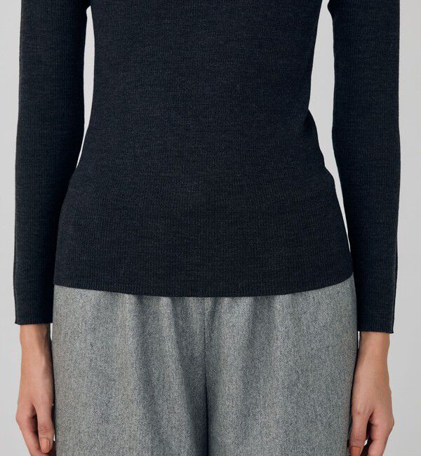 DES PRES「ウーステッドウールリブ Vラインハイネックプルオーバー」|ニット・セーター|