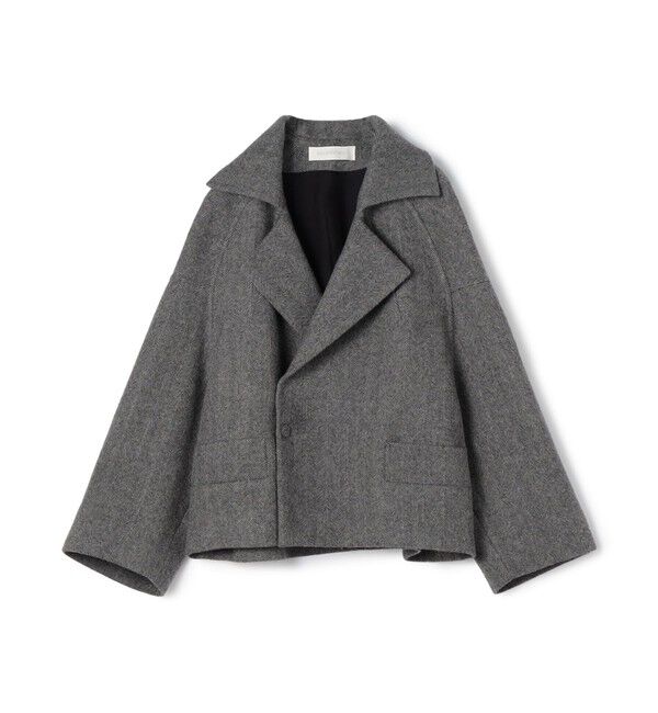 GALERIE VIE「ヘリンボーンダブルフェイス コクーンシルエットショートコート」|その他|18 ブラック系