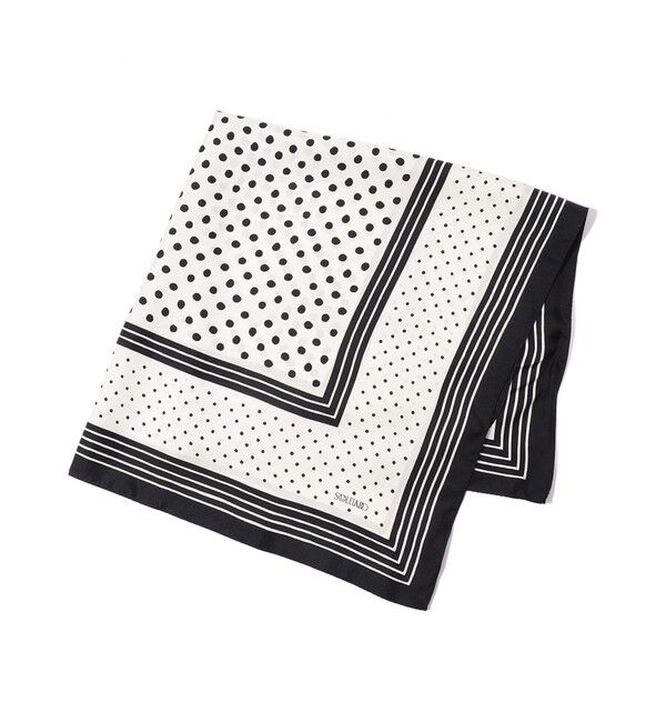 SOULEIADO「シルクプリントスカーフ」|バンダナ・スカーフ|18 ブラック系