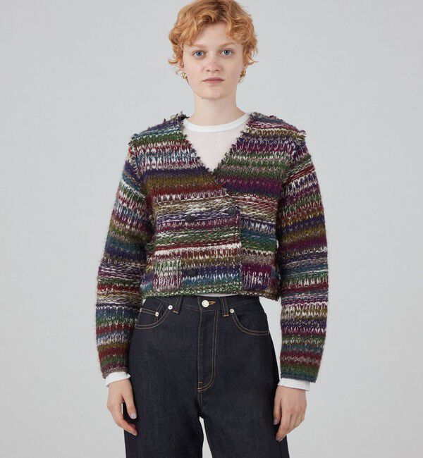 MACPHEE「ニットボンディング クロップドジャケット」|カーディガン|