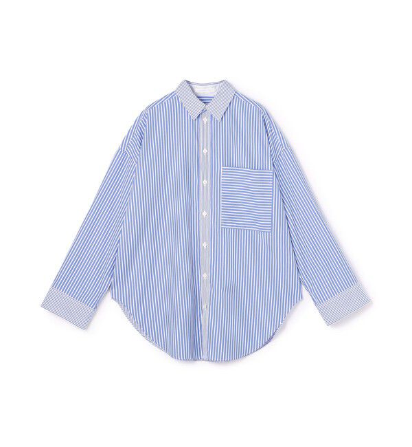 GALERIE VIE「コントラストストライプ レギュラーシャツ」|シャツ・ブラウス|66 ブルー系