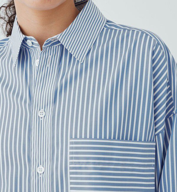 GALERIE VIE「コントラストストライプ レギュラーシャツ」|シャツ・ブラウス|