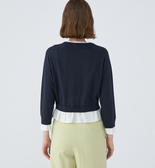 MACPHEE「ファブリックコンビ ダブルボタンカーディガン」|カーディガン|