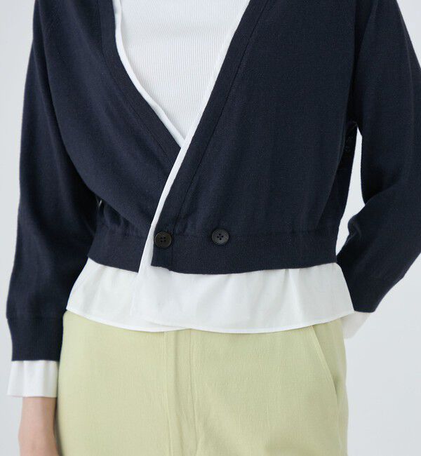 MACPHEE「ファブリックコンビ ダブルボタンカーディガン」|カーディガン|