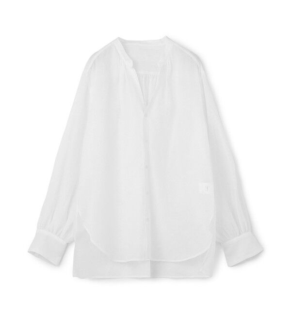 MACPHEE「アキハストライプ バンドカラーシャツ」|シャツ・ブラウス|11 ホワイト