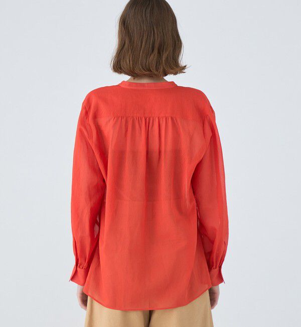 MACPHEE「アキハストライプ バンドカラーシャツ」|シャツ・ブラウス|