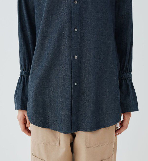 GALERIE VIE「デニムダンガリー ギャザーカフシャツ」|シャツ・ブラウス|