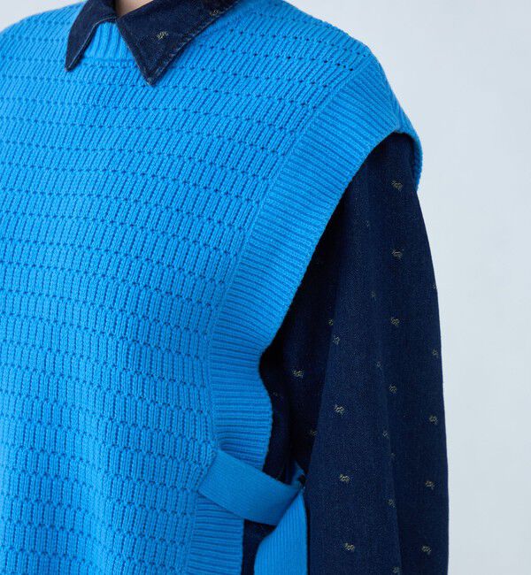 MACPHEE「ハイブリッドコットン クルーネックベスト」|ベスト・ジレ|