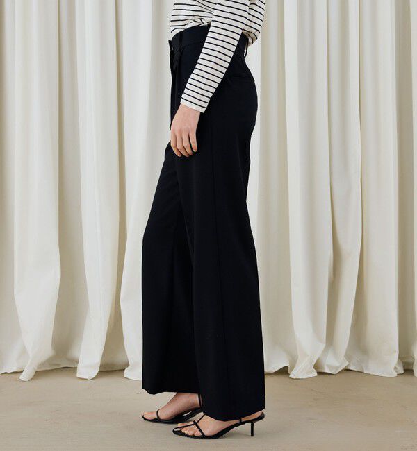 DES PRES「ソフトウールオックス タックセミワイドパンツ」|スラックス|