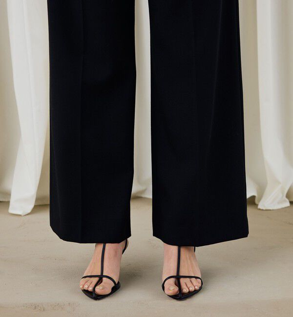 DES PRES「ソフトウールオックス タックセミワイドパンツ」|スラックス|