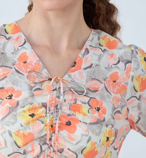 Ballsey「スプリングフラワープリント ドロストギャザーワンピース」|ワンピース|