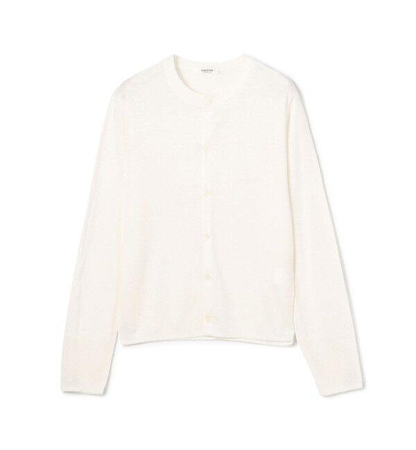 MACPHEE「プレーンリネン クルーネックカーディガン」|カーディガン|11 ホワイト