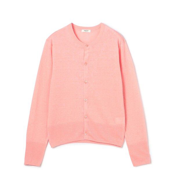 MACPHEE「プレーンリネン クルーネックカーディガン」|カーディガン|31 ライトピンク