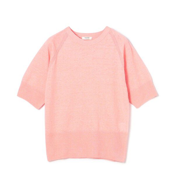 MACPHEE「プレーンリネン ハーフスリーブプルオーバー」|ニット・セーター|31 ライトピンク