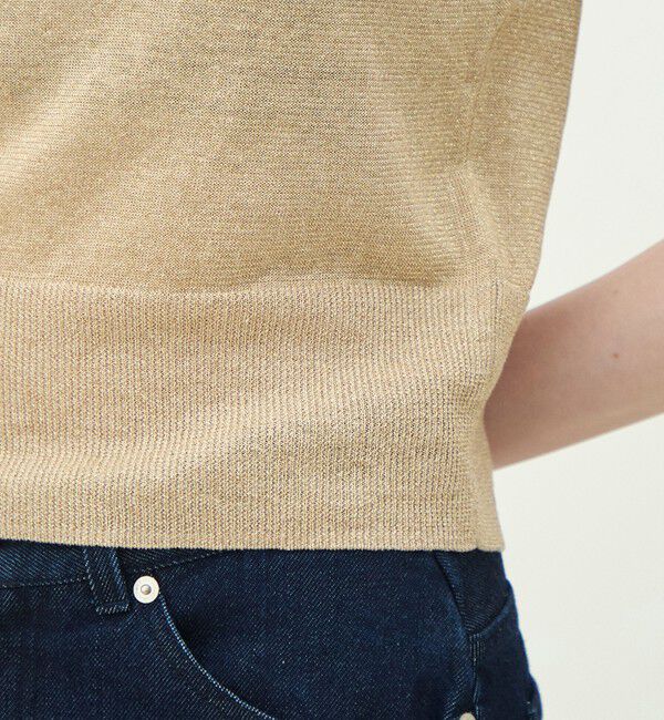 MACPHEE「プレーンリネン ハーフスリーブプルオーバー」|ニット・セーター|