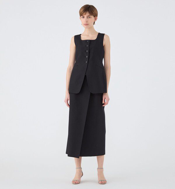 Ballsey「ラメミックスストレッチ スクエアネックジレ」|ベスト・ジレ|