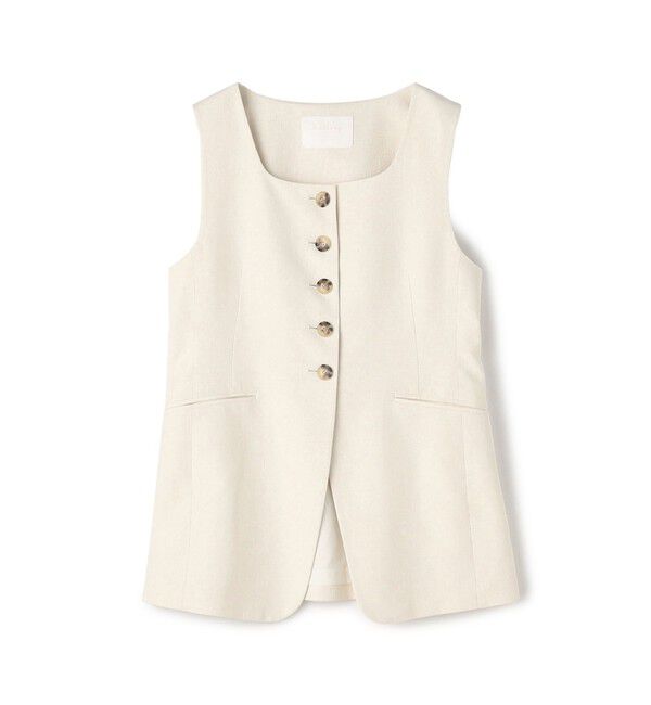 Ballsey「ラメミックスストレッチ スクエアネックジレ」|ベスト・ジレ|41 ライトベージュ