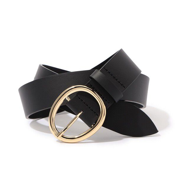 TOMORROWLAND GOODS「LEFIJE ROUND BUCKLE レザーベルト」|ベルト|19 ブラック