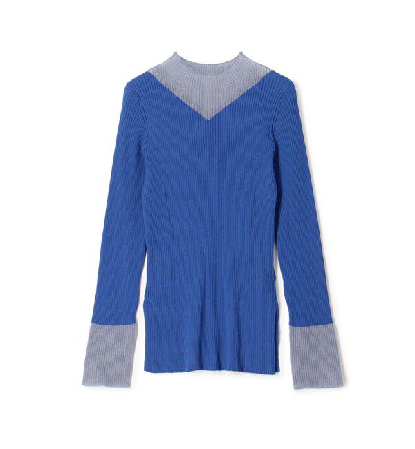 DES PRES「コットンアセテートリブ ビルドネックプルオーバー」|ニット・セーター|65 ブルー