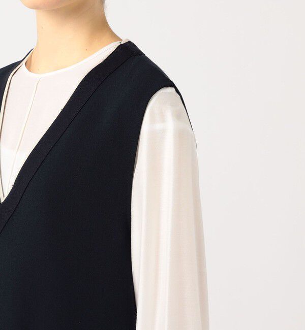 Ballsey「ニットコンビダブルクロス パッチポケットワンピース」|ワンピース|