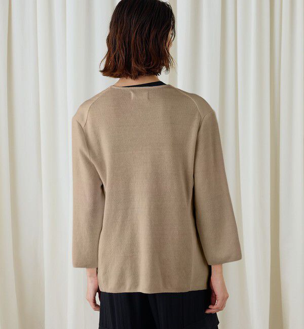 DES PRES「ファブリックコンビ Vカラージャケット」|ノーカラージャケット|