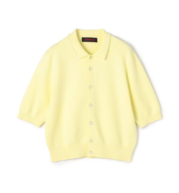 CABaN「コットンカシミヤ パールポロカーディガン」|カーディガン|23 イエロー