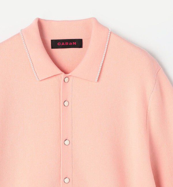 CABaN「コットンカシミヤ パールポロカーディガン」|カーディガン|